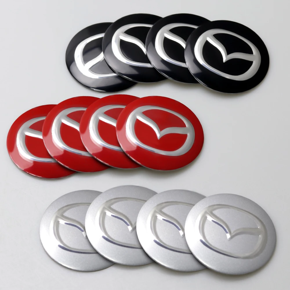 4PCS 56/60mm Car Wheel Center Hub Cap Emblem Stickers Hubcap Badge Cover For Mazda 6 CX5 2 CX3 CX9 MX5 RX8 Axela Demio Atenza MS