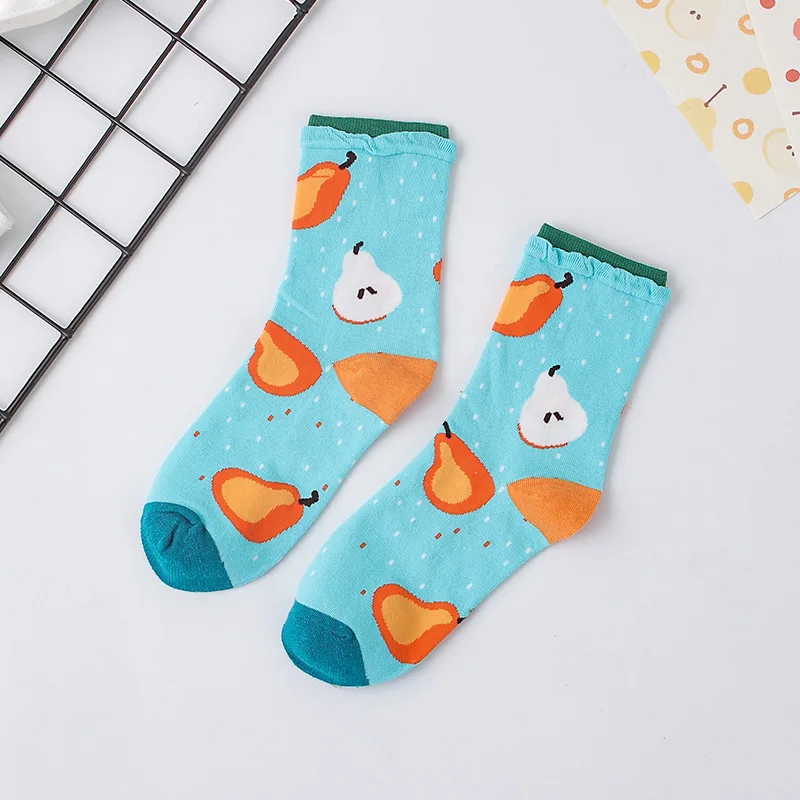 Chaussettes mi-longues à nervures à bulles pour femmes, gels de fruits de dessin animé Harvey, chaussettes carillons douces et décontractées, vente en gros, nouveau produit