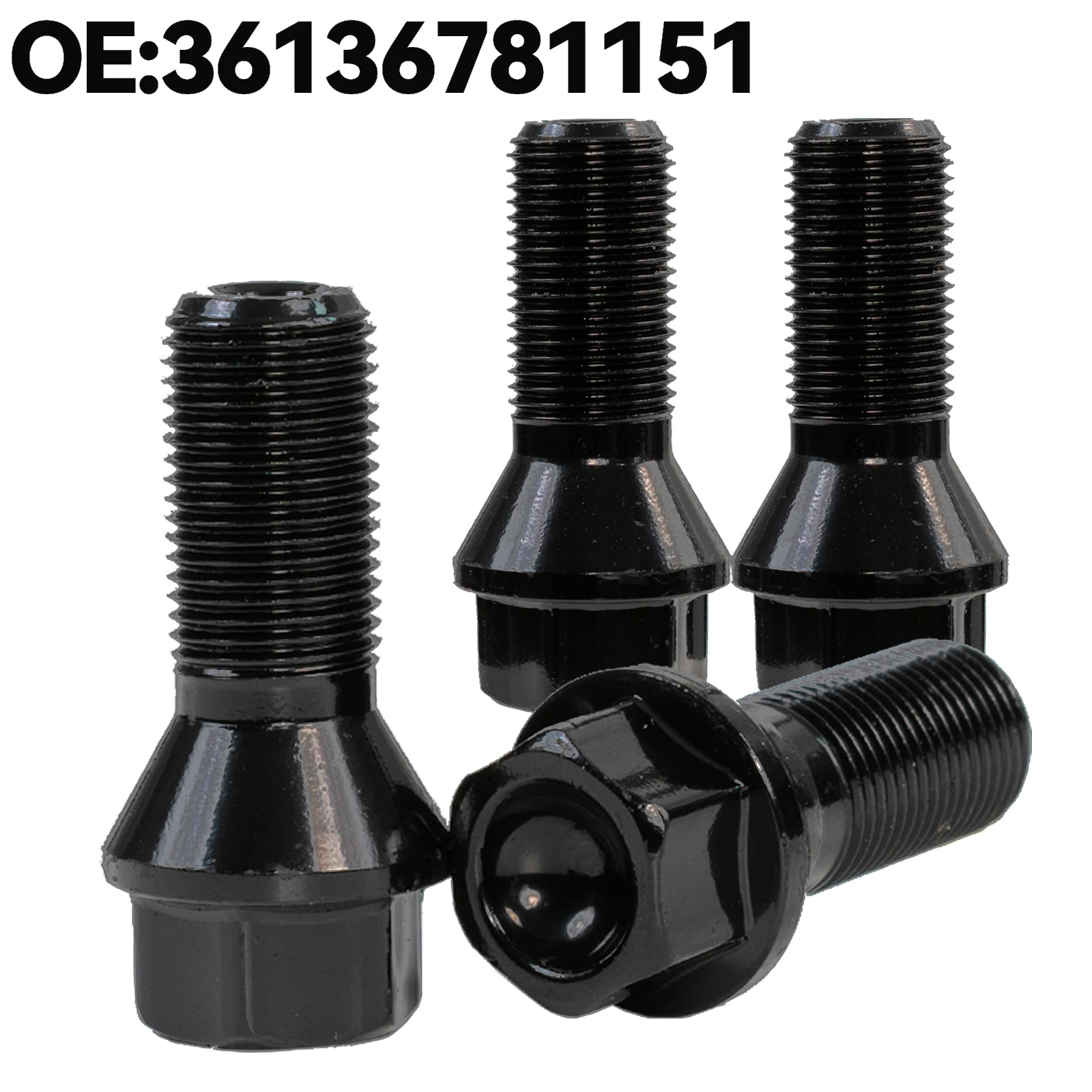 4x Car Black Wheel Bolts Lug Nuts Tire Hub Parts 36136774896 For BMW F20 F21 F22 F23 F30 F32 F10 F11 F12 F25 E70 E71 M14x1.25mm