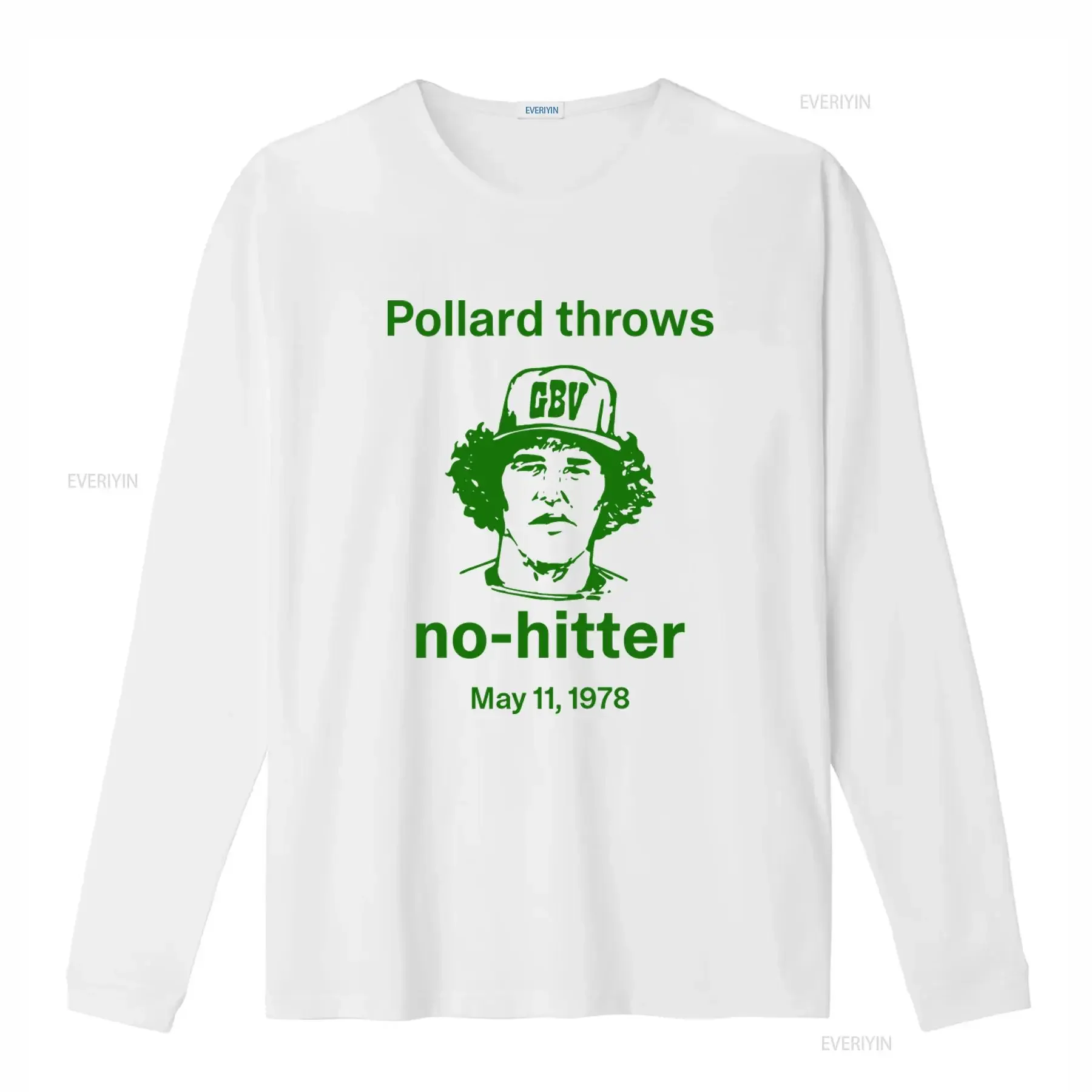 Vintage Style Pollard Throws No hitter T Shirt GBV Baseball Tribute vintage Washed Versatile Comfortable streetwear
