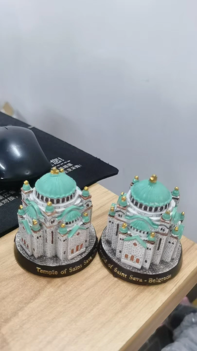 1pc Resin figure mental psychological sand table game box court therapy   building temple of saint sava belgrade