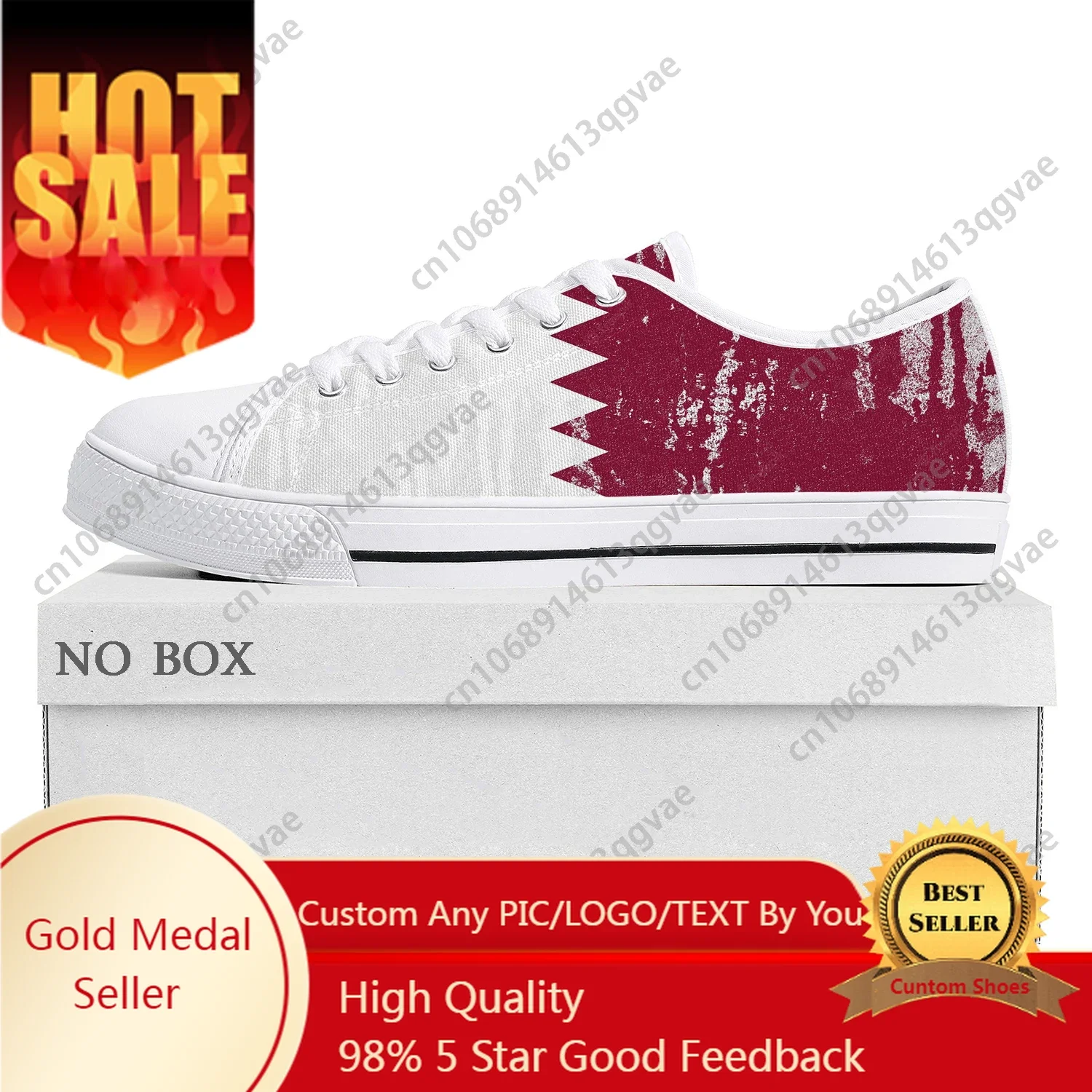 

Qatar Flag Low Top High Quality Sneakers Mens Womens Teenager Canvas Sneaker Qatar Prode Casual Couple Shoes Custom Shoe