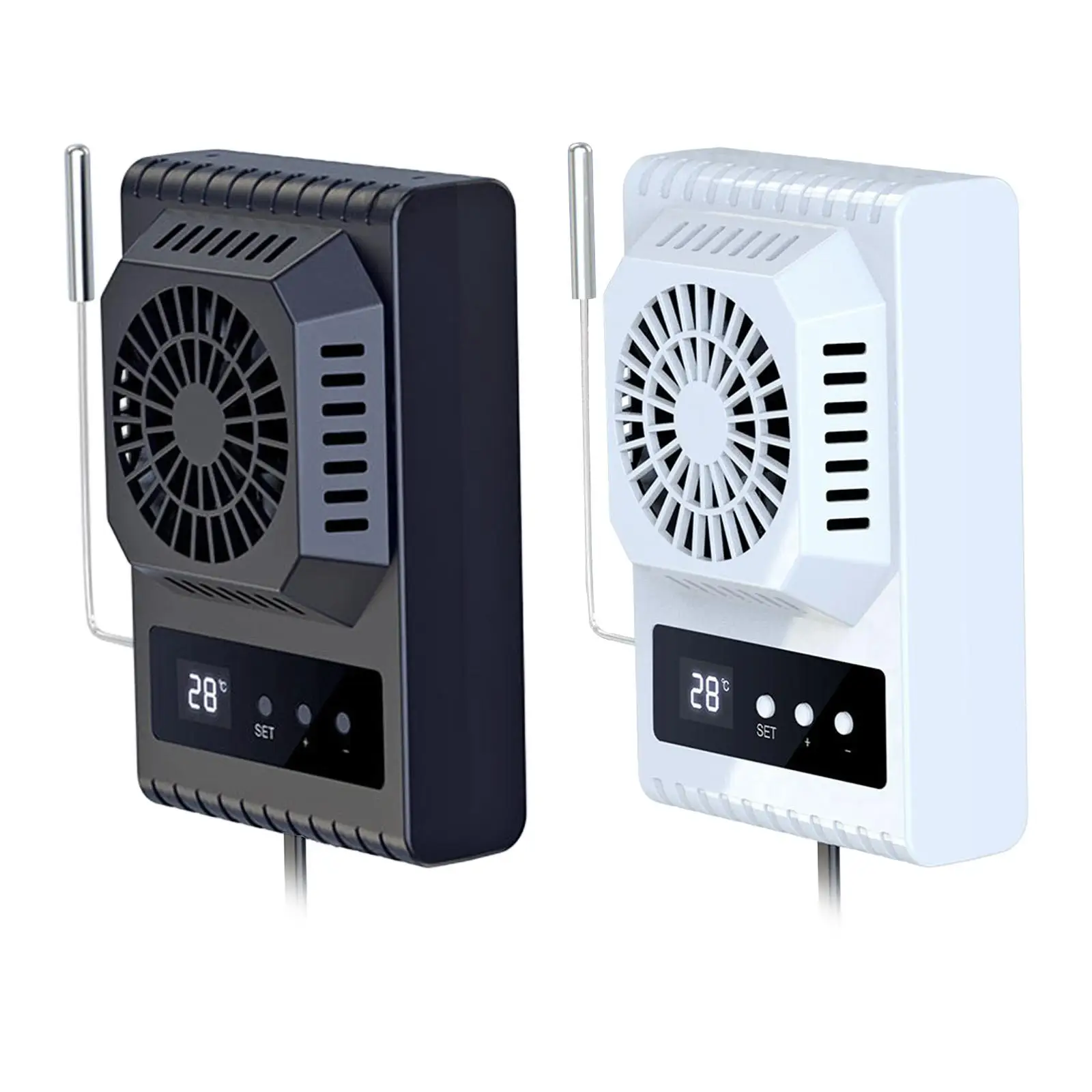 

Smart Adjustable Reptile Ventilation Fan LCD Thermometer Display Quiet Operation for Enclosure Box Heating Cooling