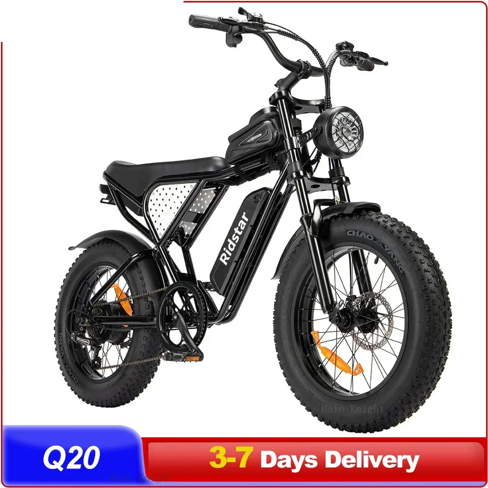 1000*2W Fast Motor  52V 48V15Ah 20Ah 40Ah Lithium battery Electric Bike 20*4.0 Inch Fat Tire 48km/h Adult Off-Road Electric Bike