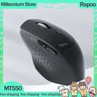 Rapoo Mt550 Office Mouse 3 Mode Wrieless Bluetooth Mouse Cross Paw3320 Screen Low Latency 100h Long Endurance Mouse For gifts