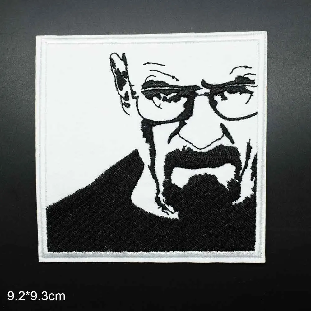 Big Size Walt White Iron On Heisenberg Breaking Bad Embroidered Clothes Patches For Clothing Stickers Garment Wholesale