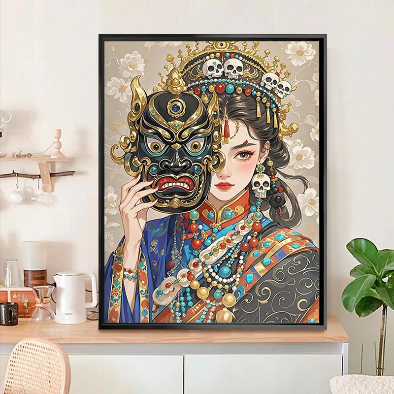 

Modern Simple Sle Tangka Cross Stitch Kit Handmade DIY Small Piece Living Room Cotton Fabric Animal Pattern Cross Stitch Set