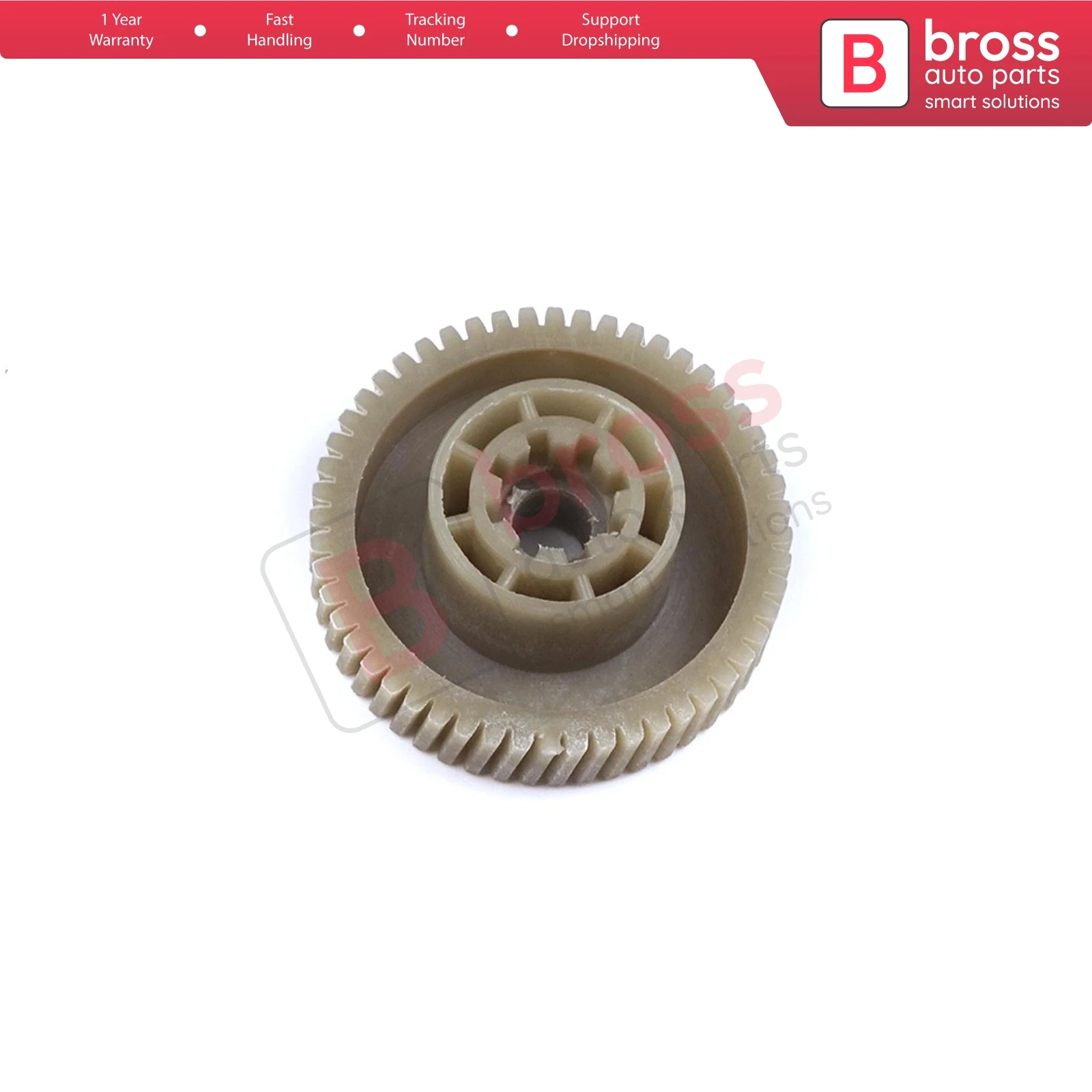 Bross BGE574 Rear Window Blind Sunshade Curtain Motor Repair Gear for VW Audi. Outer Diameter: 54 mm, Hole Diameter: 8.10 mm