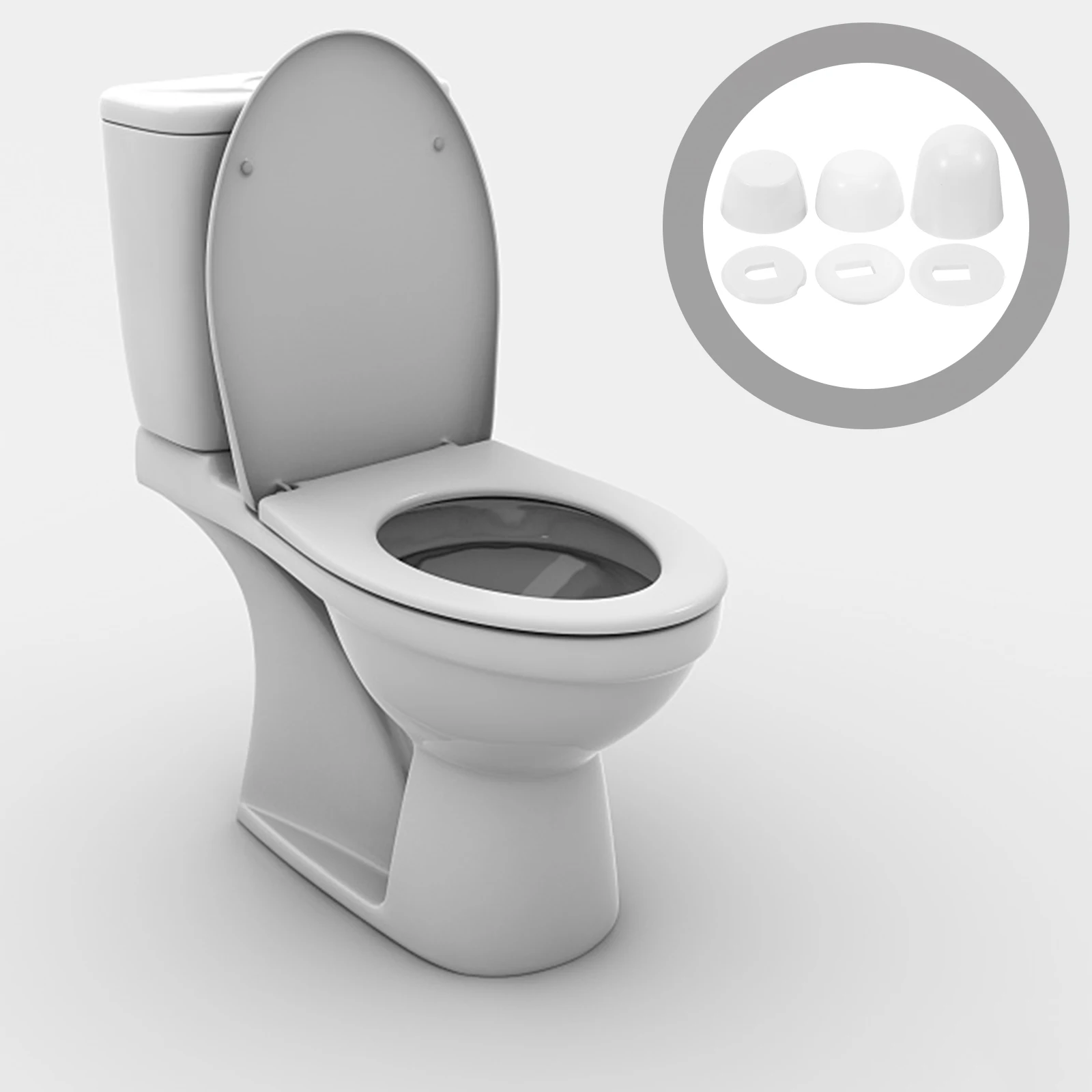 

6 Pairs Toilet Floor Bolts Sets Decorative Covers Plastic Caps Replacement Parts Bathroom Accessories Durable Design Universal