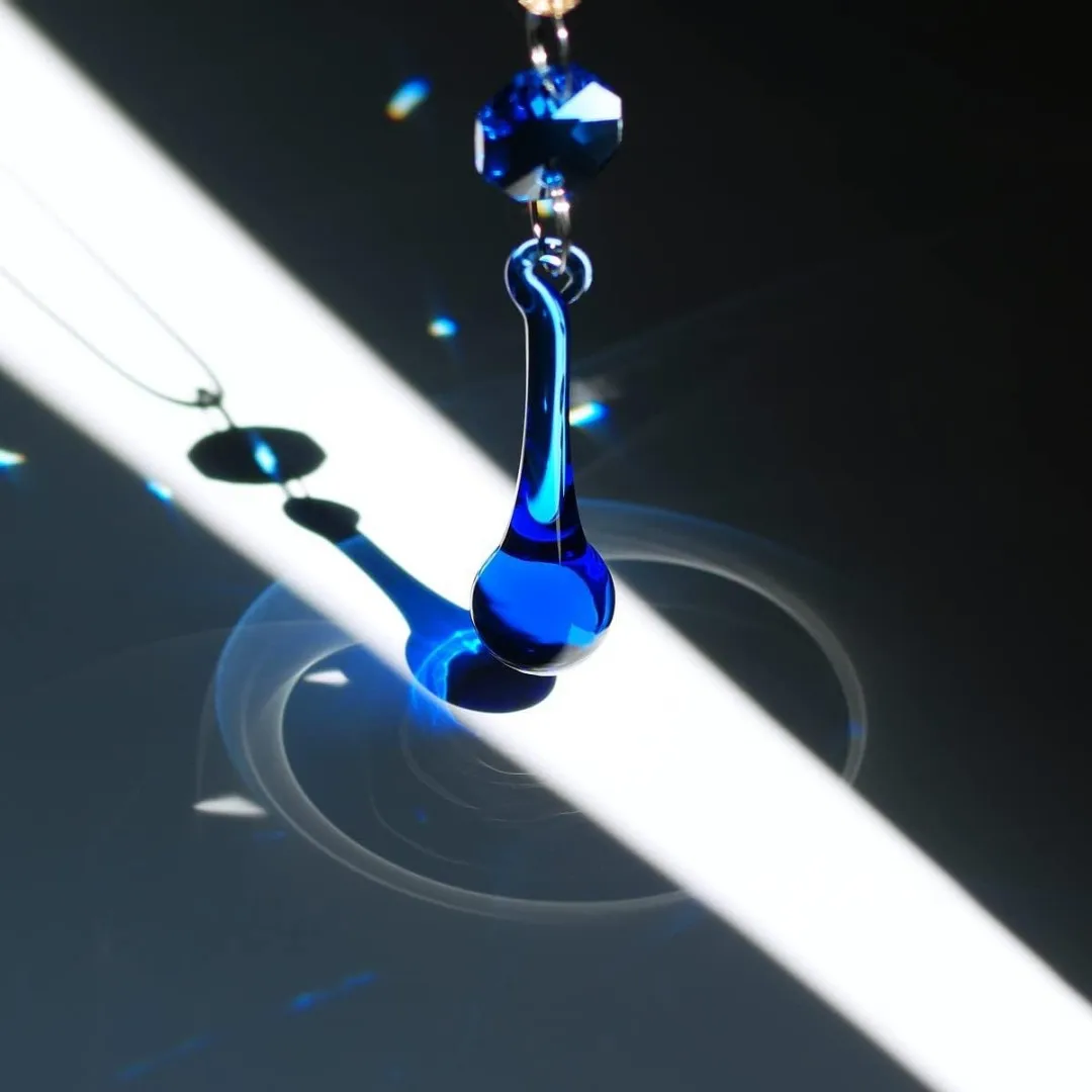 

12pcs 14x80mm 4Colors Glass Raindrop Pendants Chandelier Parts Crystal Chandelier Prism Hanging Curtain Accessories Home Decorat