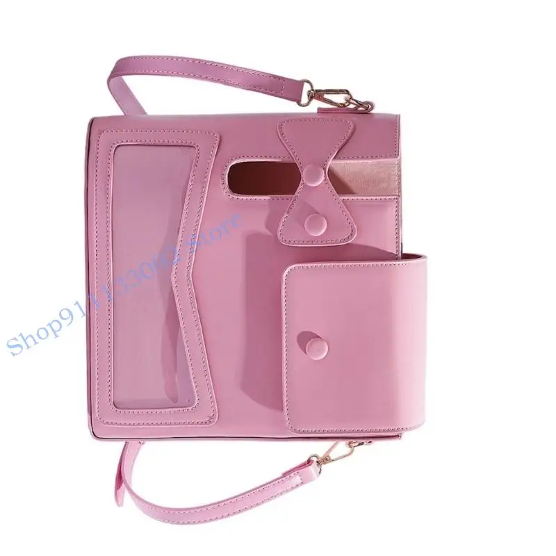 

H9ED Trendy Bows Embellished Shoulder Container Beverage Holder Multi Functional Women Casual Office