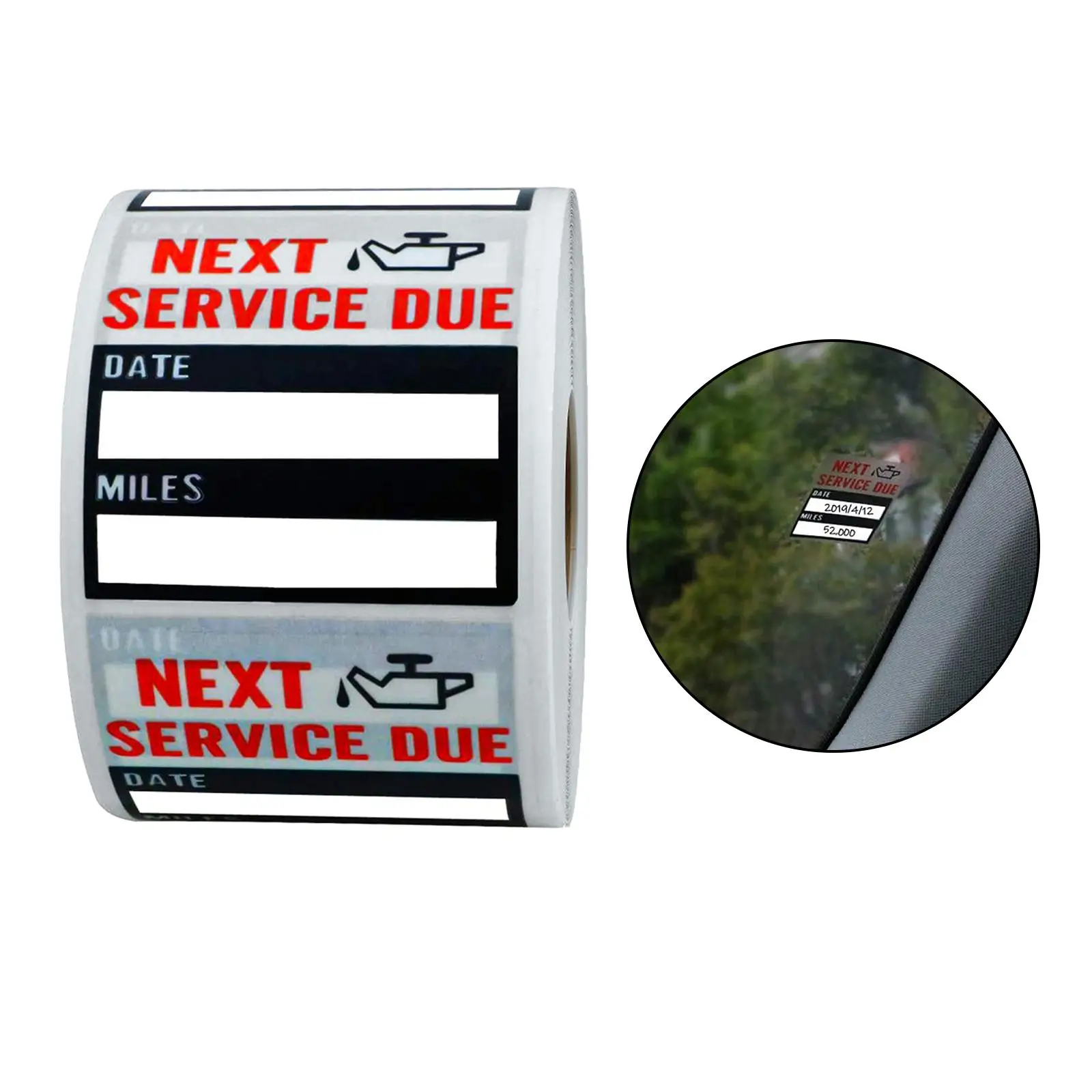 Auto Maintenance Service Due Reminder Oil Change Stickers Low-Tack x2 Inch