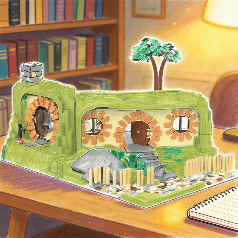 2181pcs MOC Bag End Hobbit Hole Lord Rings Model Building Blocks Construction Toy Christmas Gift DIY Creative Idea Education