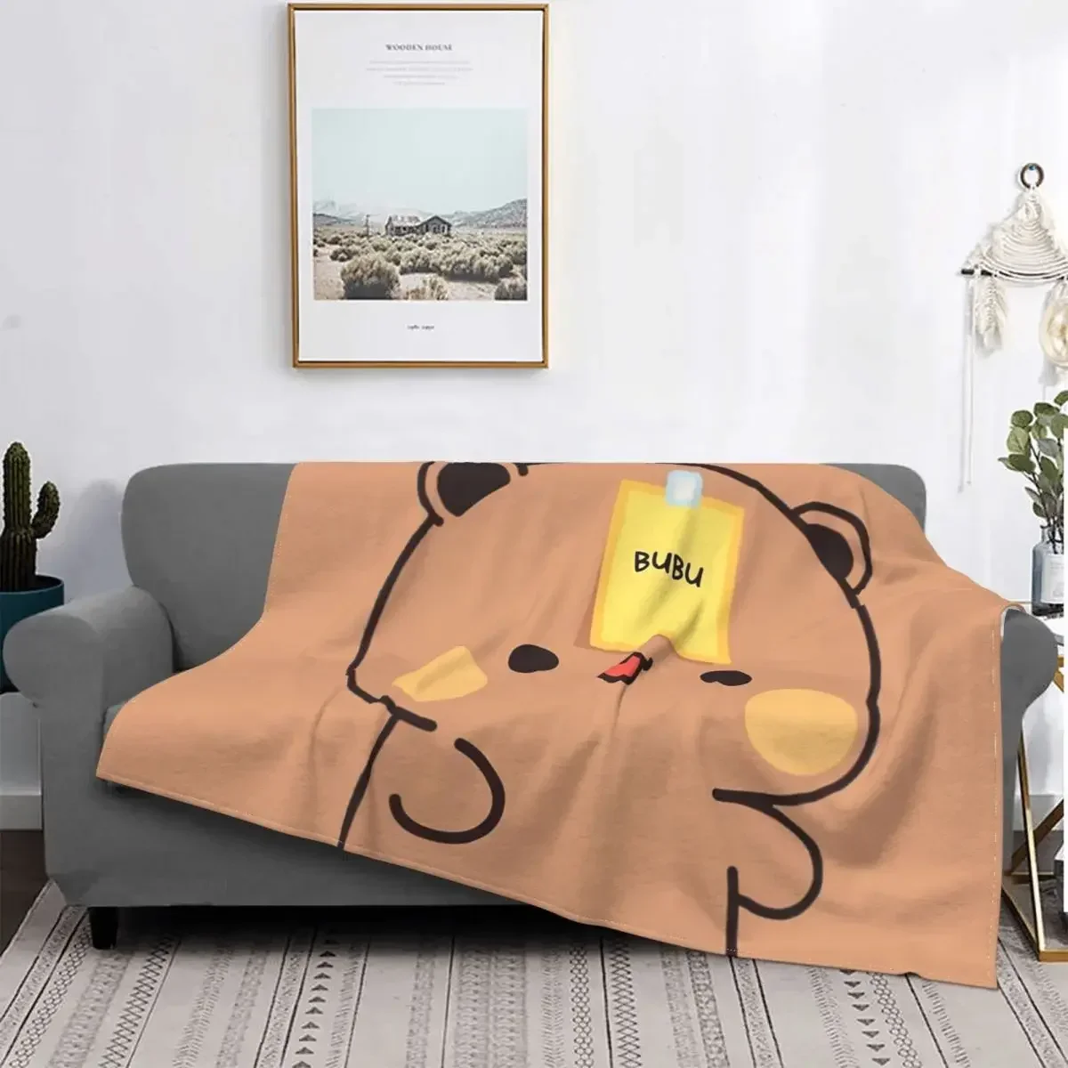 Bubu And Dudu Carton Blankets Flannel Summer Multifunction Ultra-Soft Throw Blankets for Home Office Quilt