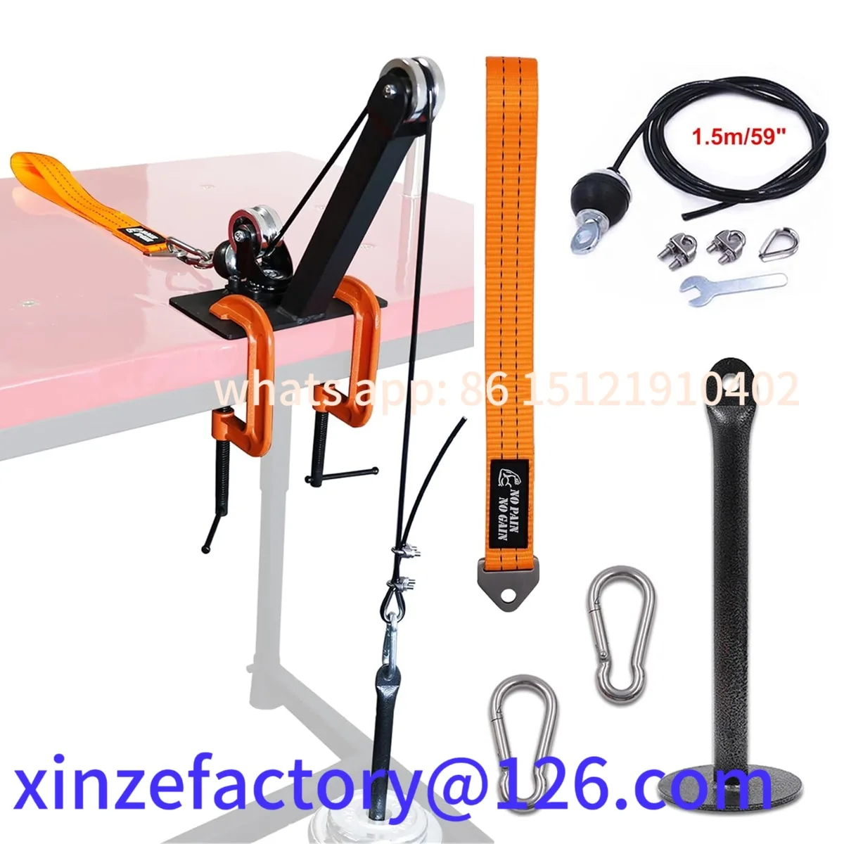 

Be suitable for Arm Wrestling Table Pulley Training System Kit with Aluminum Rotating Pulleys Adjustable 1.5m Cable