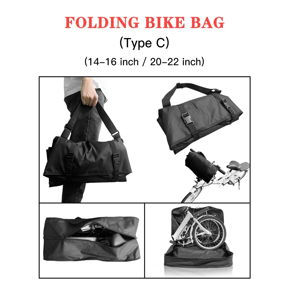 Folding Bike Travel Bag Bicycle Portable Transport Carrying Case for 20-22 inch Folding Bike