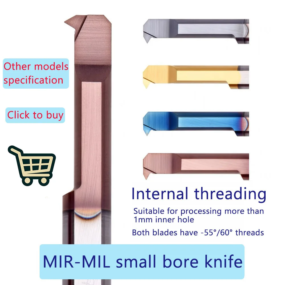 MIR A60 small hole thread boring tool MIR2 MIR3 MIR4 MIR5 MIR6 MIR7 MIR8 MIR10  overall  tungsten steel inner hole boring cutter