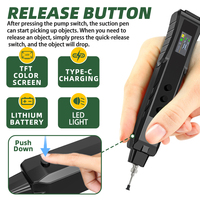 AMNVOLT 140g Lift, Electric Vacuum Suction Pen Kit, IC SMD Vacuum Sucking Pen, Pick Up Tool, Built-in Battery & LED light