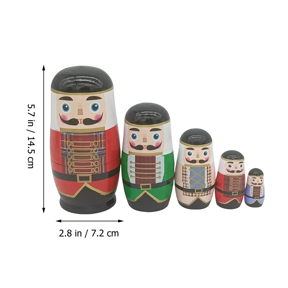 Statue Child Toddlers Christmas Matryoshka Dolls Wooden Russian Nesting