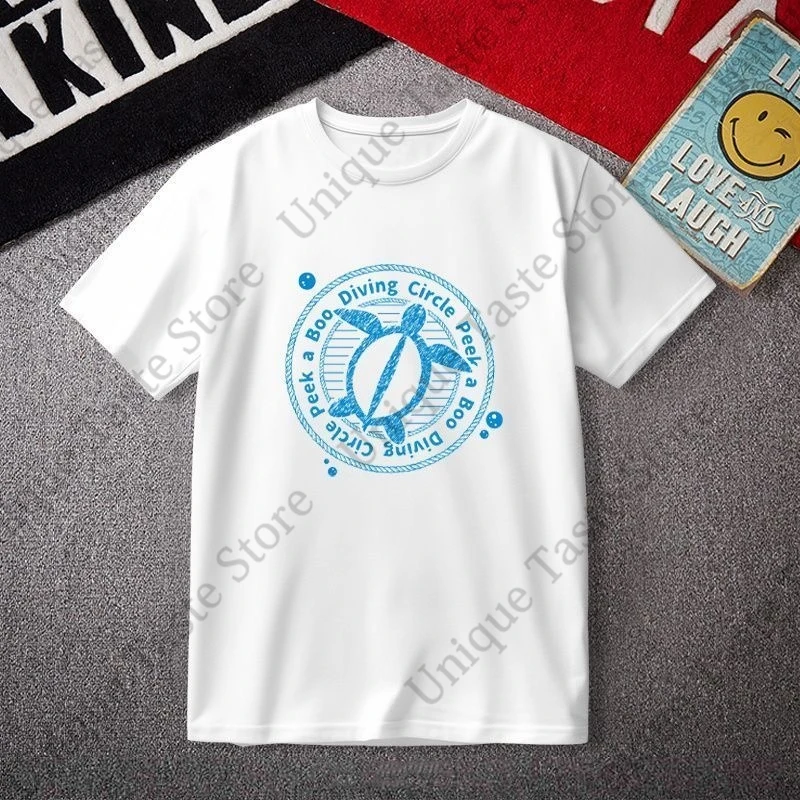 ‌Grand Blue Dreaming Anime Peek A Boo Diving Circle Turtle Logo T‑Shirt Iori Kitahara Unisex Casual Cotton Short Sleeve Tee Tops
