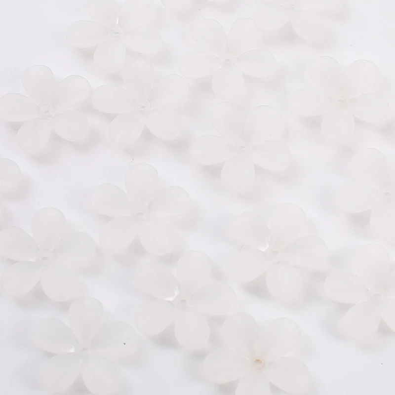 50g five leaves Petal Acrylic Frosted  Flower Torus Caps Spacer Beads Simulation flowers Jewelry Making DIY Material