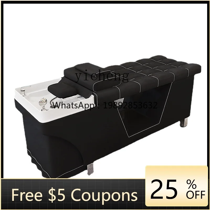 

Shampoo Chair Barber Shop with Water Heater Intelligent Constant Temperature Water Circulation Fumigation Head Treatment Bed