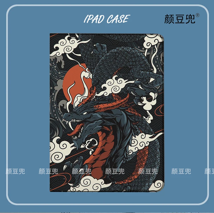 

Чехол для iPad 10.2 9-го/10-го поколения, Air 3, Mini 6/7, Pro 12.9/11, Air 4/5/6 с рисунком дракона в стиле аниме, Токио, из силикона, премиум-класса