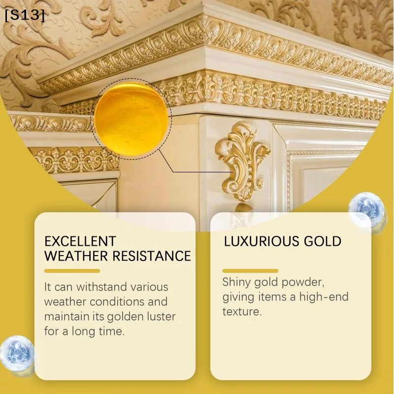 Weather Resistant Water-Based Paint Metallic Gold Paint Exterior Gold Foil Paint for Roman Column Decoration Metal Surfaces[Q]Q@