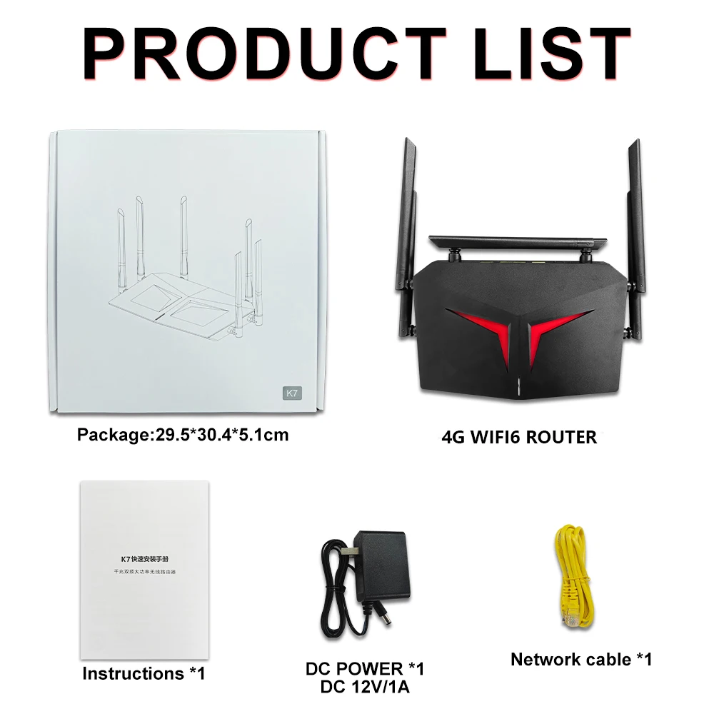 Router OPTFOCUS WiFi6 Modem 4G 3000M 2.4G 5G Dual Band WiFi 6 Antena Eksternal Gigabit LAN Router WiFi Mendukung AP Relay