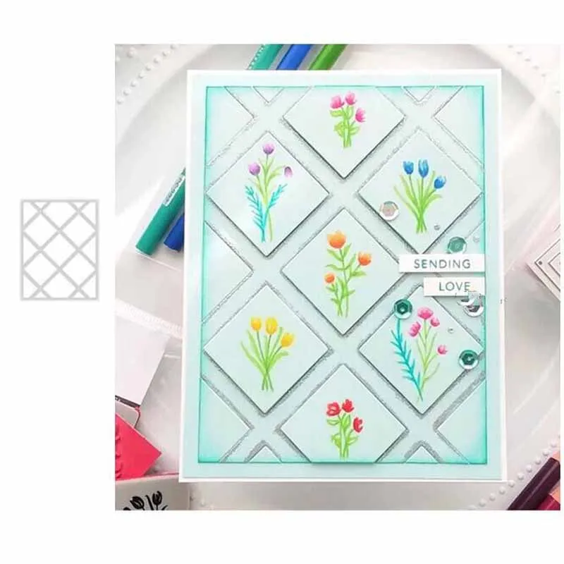 Rechteckigen Rahmen Metall Schneiden Stirbt Form Scrapbooking Dekoration Papier Karten Handwerk Form Punch Vorlage Präge Schablone 1PCS