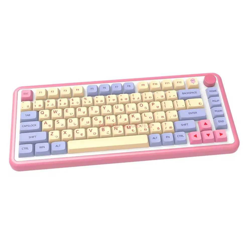 Teclado mecánico de algodón de azúcar, teclas Xda Pbt, 136 teclas, inglés, ruso, coreano, español, francés, japonés, alemán, portugués