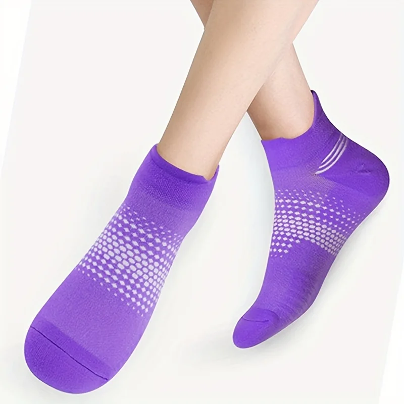 6/12 Paar Knöchel-Sportsocken für Damen, lässige, atmungsaktive Laufsocken mit rutschfestem Absatz, gepolsterte Sportsocken für alle Jahreszeiten – Detail 5