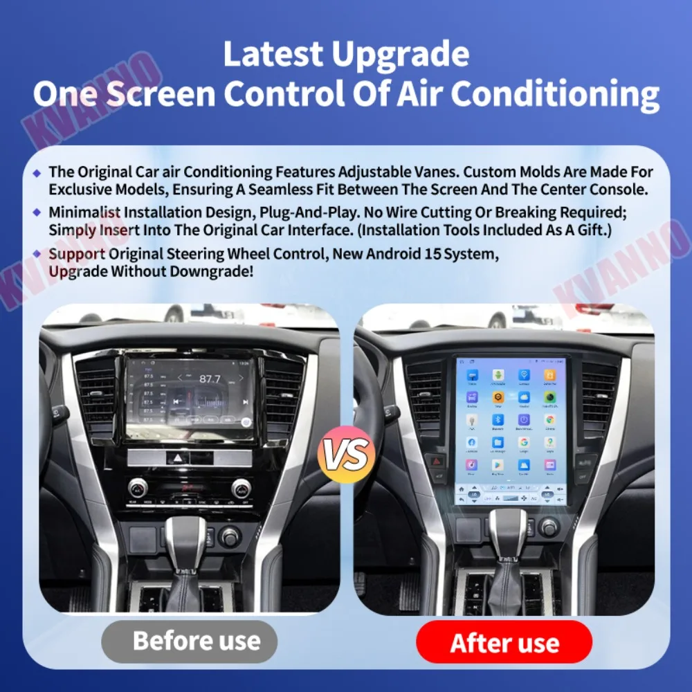 For Mitsubishi Pajero Sport L200 Montero 2020-2025 Car Intelligent Systems Android15 Car Multimedia Player GPS Navigation DSP 4G