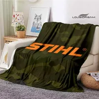Stihl logo printed blanket Flange Warm blanket picnic blanket Soft and comfortable blanket throw blanket birthday gift