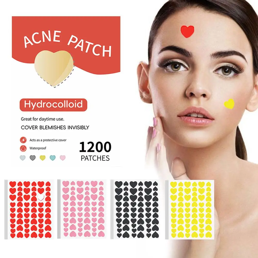 600/1200PCS Star Acne/Pimple Patch, Yellow Star Shaped Acne Absorbing Cover Patch, Invisible Hydrocolloid For Face Acne Dot K5W2