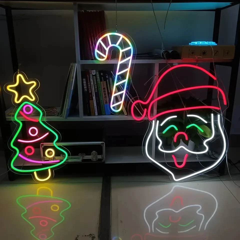 IWP prezzo di fabbrica illuminazione per interni luci notturne vacanza albero di natale Costomized Free Design Shop Room Decor Logo insegne al Neon