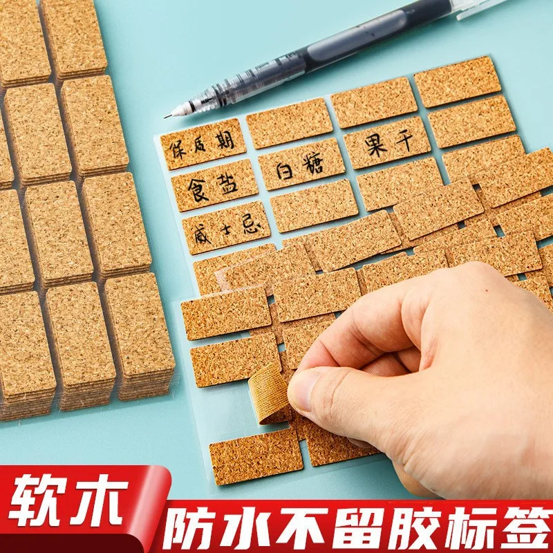 

Custom. Cork Seamless Mark Mark Adhesive Sticker Kitchen Classification Waterproof and Oil-Proof Self-Adhesive Retro Stick Label