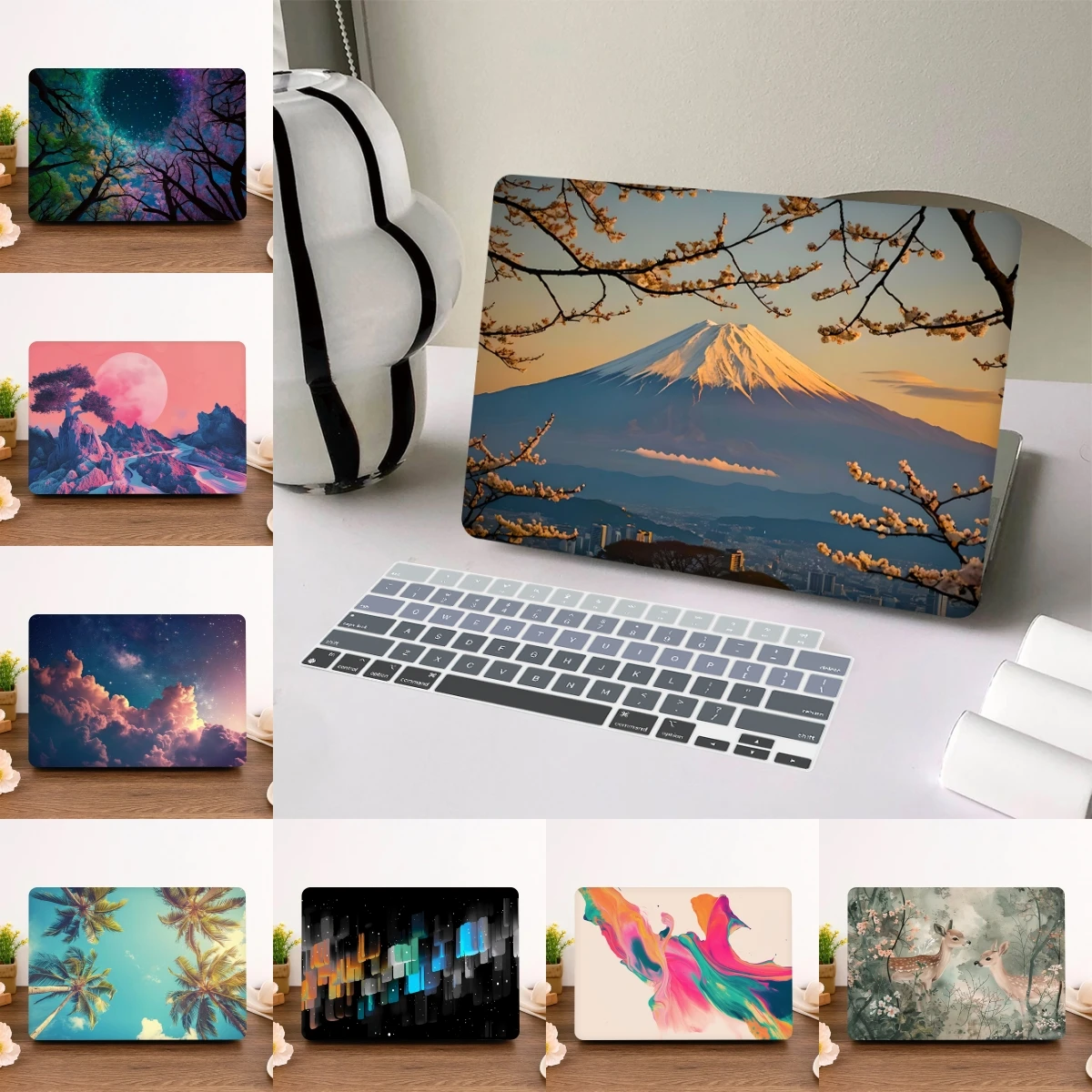 Fuji mountain print hard case For Macbook 2024 case M3 Air Pro 13 A3113 A2681 M2 Air 15 A2941 A3114 16 inch A2780 Pro case 13 14