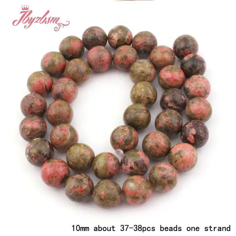 4/6/8/10 مللي متر الجولة السلس الطبيعي Unakite حجر الخرز ستراند 15 بوصة ل قلادة أساور صنع المجوهرات DIY بها بنفسك فضفاض الخرز #1