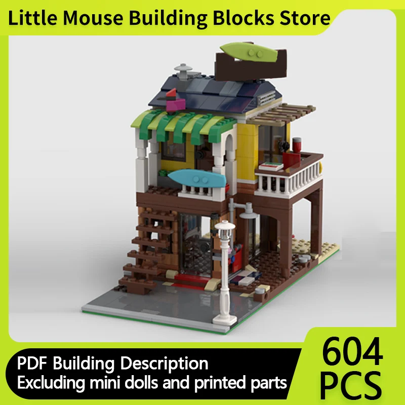 

City Street View Model MOC Building Bricks Beachside Villa Modular Technology Gifts Holiday Assemble Children Toys Suit