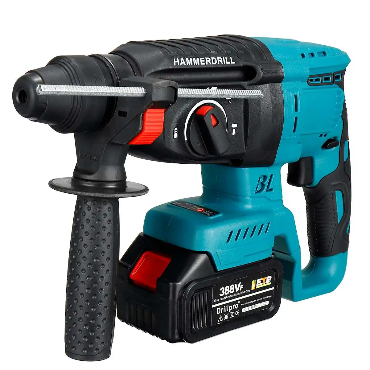 Imagem -05 - Dillpro-brushless Cordless Rotary Hammer Drill Multifunções Martelo Elétrico Recarregável Broca de Impacto para Makita Bateria 18v