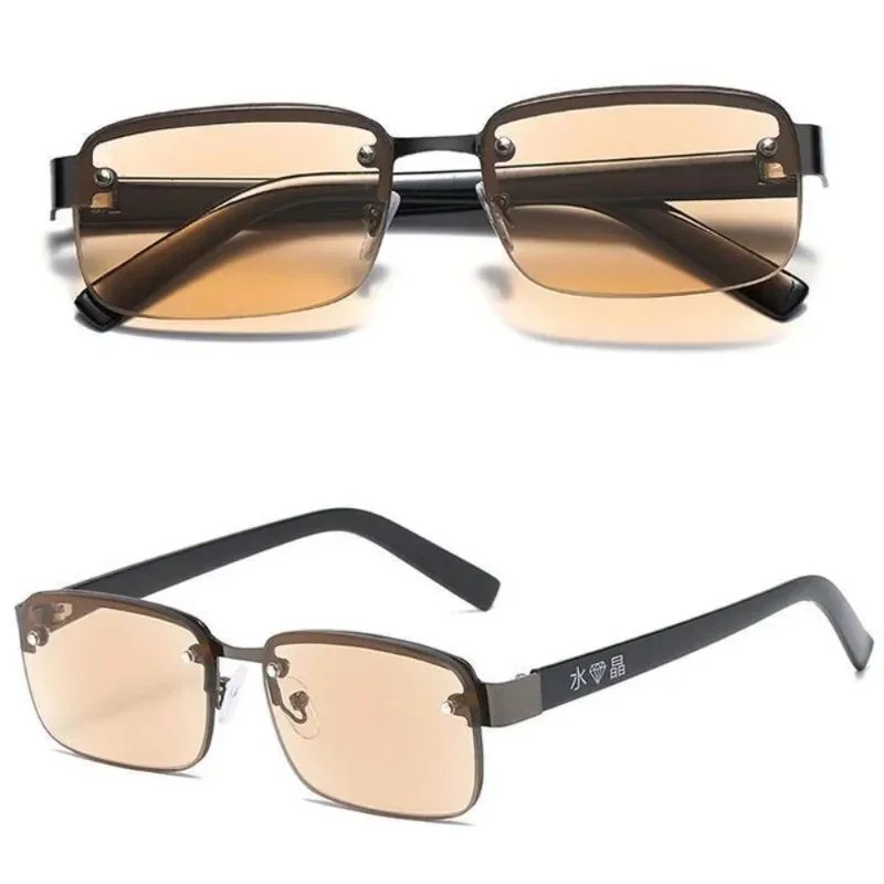 Gafas de lectura de medio marco para hombre y mujer, lentes de moda para presbicia con montura cuadrada + 1,0 a + 4,0