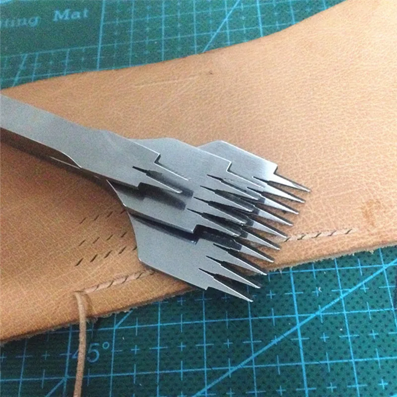 Conjuntos de cinzel de costura e laço de aço para artesanato em couro, pontas polidas para escultura em couro, tamanhos de 2.7mm/3.0mm/3.38mm/3.85mm