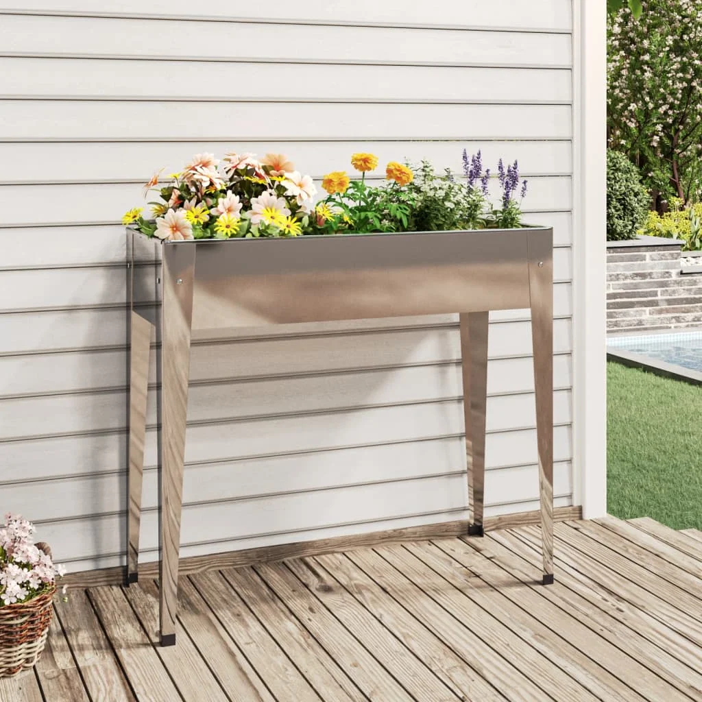 vidaXL Garden Planter 100.5x40.5x90 cm Galvanised Steel Gardening supplies/flowerpots/planting accessories/flowerpots