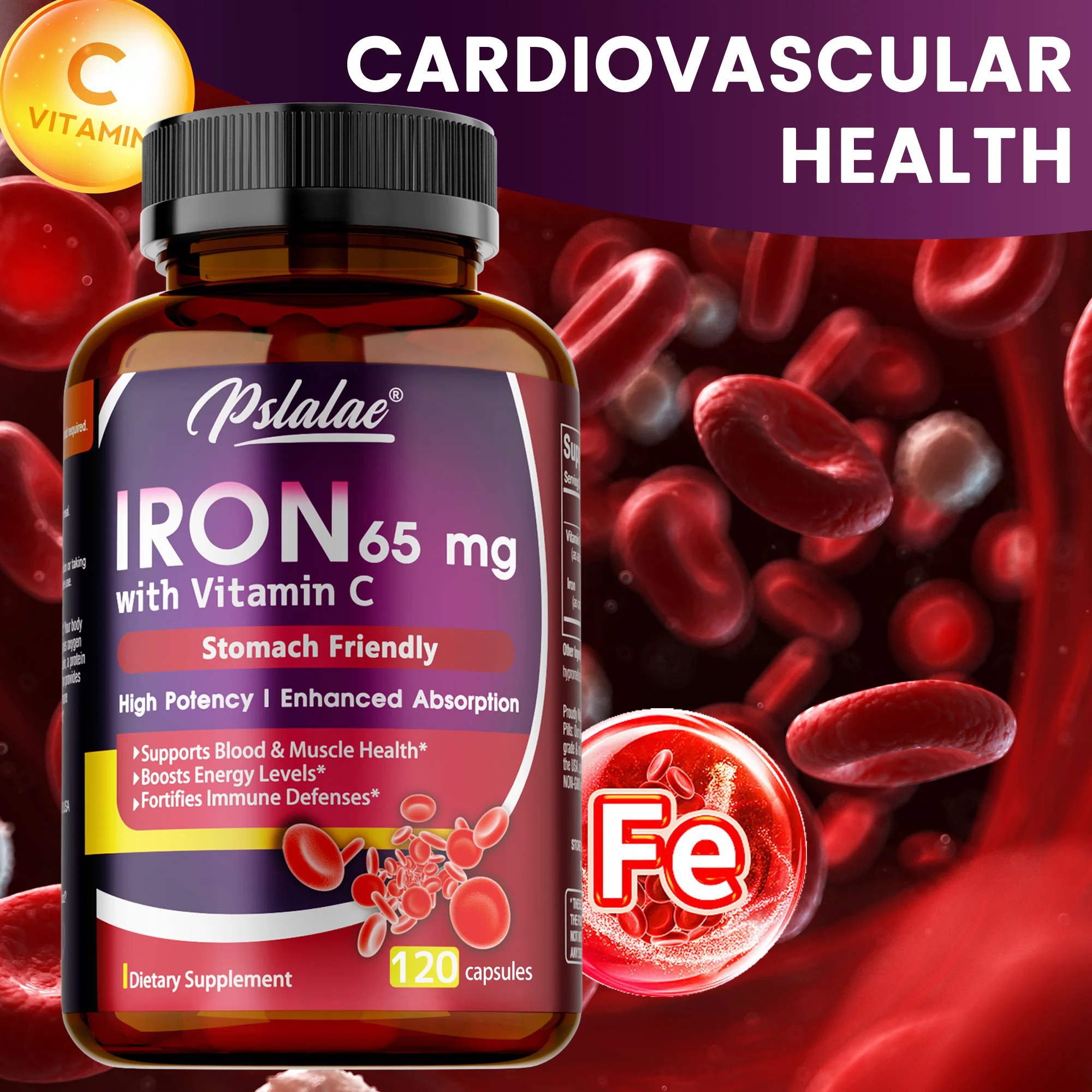 

Iron Supplement - Reduce Anemia, Fight Fatigue, Boost Energy Levels, Help Maintain A Healthy Immune System and Brain Health