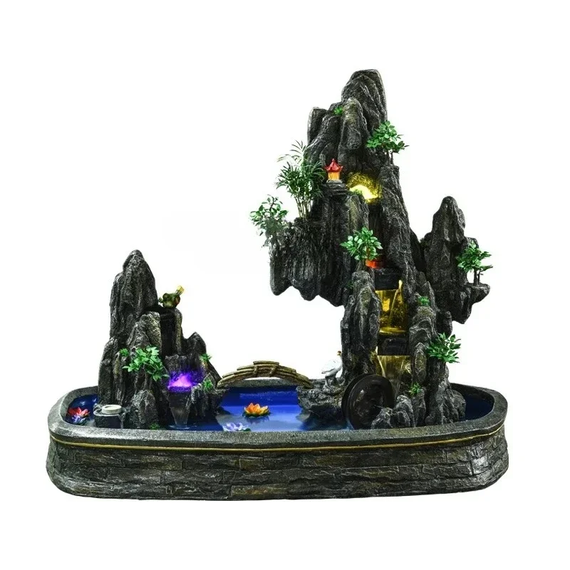 S  Rockery water fountain fish pond landscape balcony terrace top floor garden courtyard set living room sun room ornament