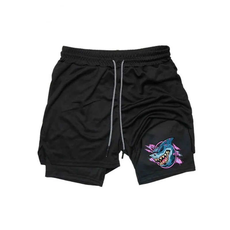 

Men's Double-Layer Casual Sports Pants Breathable Running Training Shorts Comfortable Exercise Physical Fitness