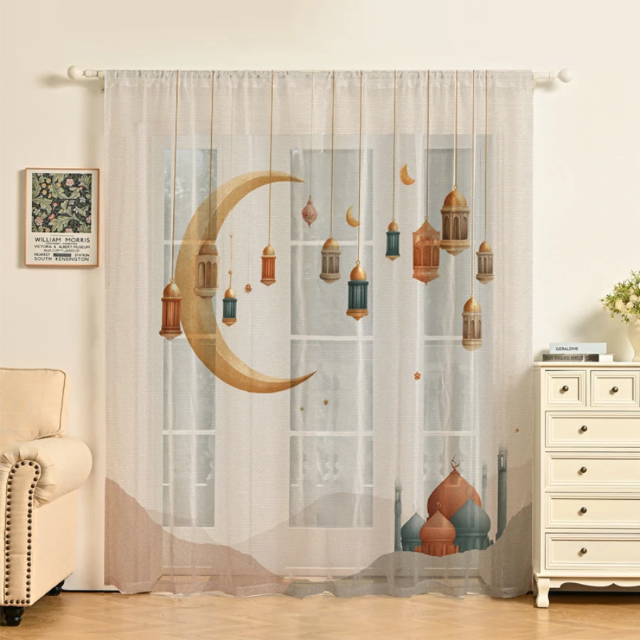 2 шт. Цифровые прозрачные штор – обзор и цена Home Decor Ramadan