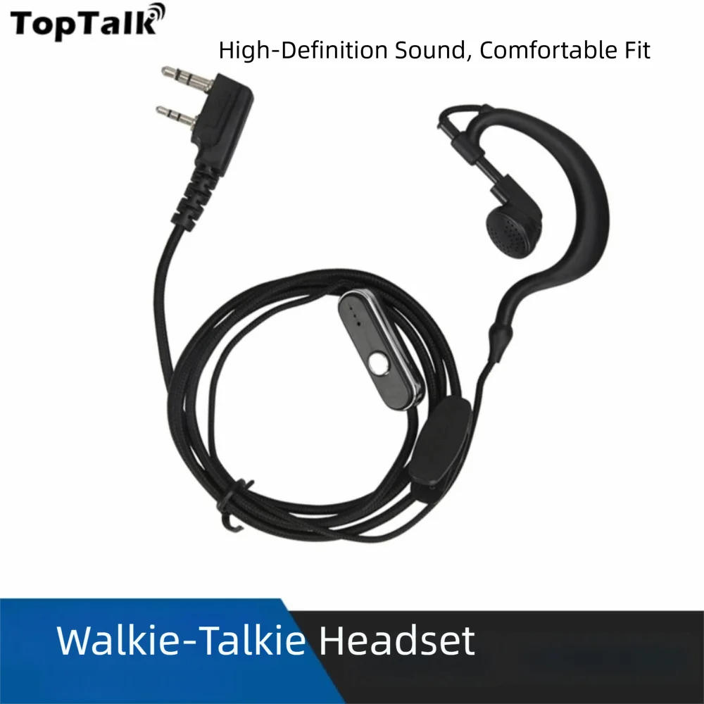 Wired Walkie-Talkie Headset Over Ear K Type Walkie Wired Earphone Earhook Design 2 Pin M Plug Two Wired Earpiece