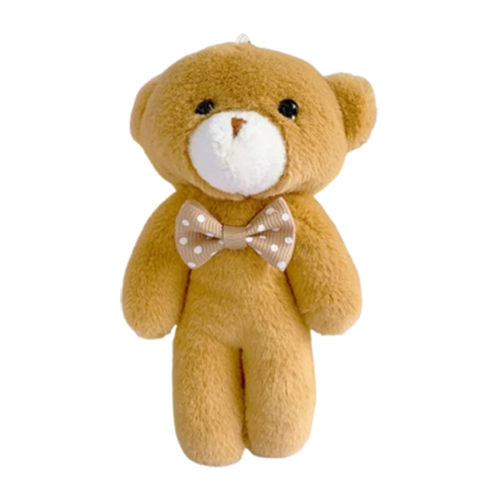 

Брелок с мягкими животными, маленький медвежонок, брелок с изображением животных, пара, бант, кукла-медведь, брелок 13 см, мягкая сумка с медведем, кулон, подарки для ребенка